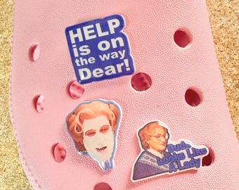 Mrs Doubtfire inspired Shoe/Clog Charms, Cute Accessory, Custom Clog Charm