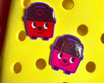 Customisable Henry Hoover/ Hetty Hoover inspired Shoe/Clog Charms, Cute Accessory, Custom Clog Charm