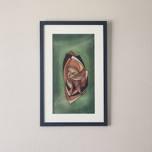 African Batik Fabric Art- Framed