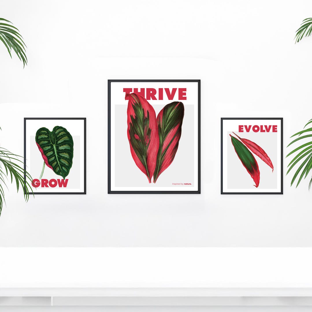 Botanical Printable Wall Art Set | Tropical Plant Digital Download ...