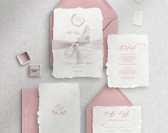 Charleston Handmade Paper Wedding Invitations