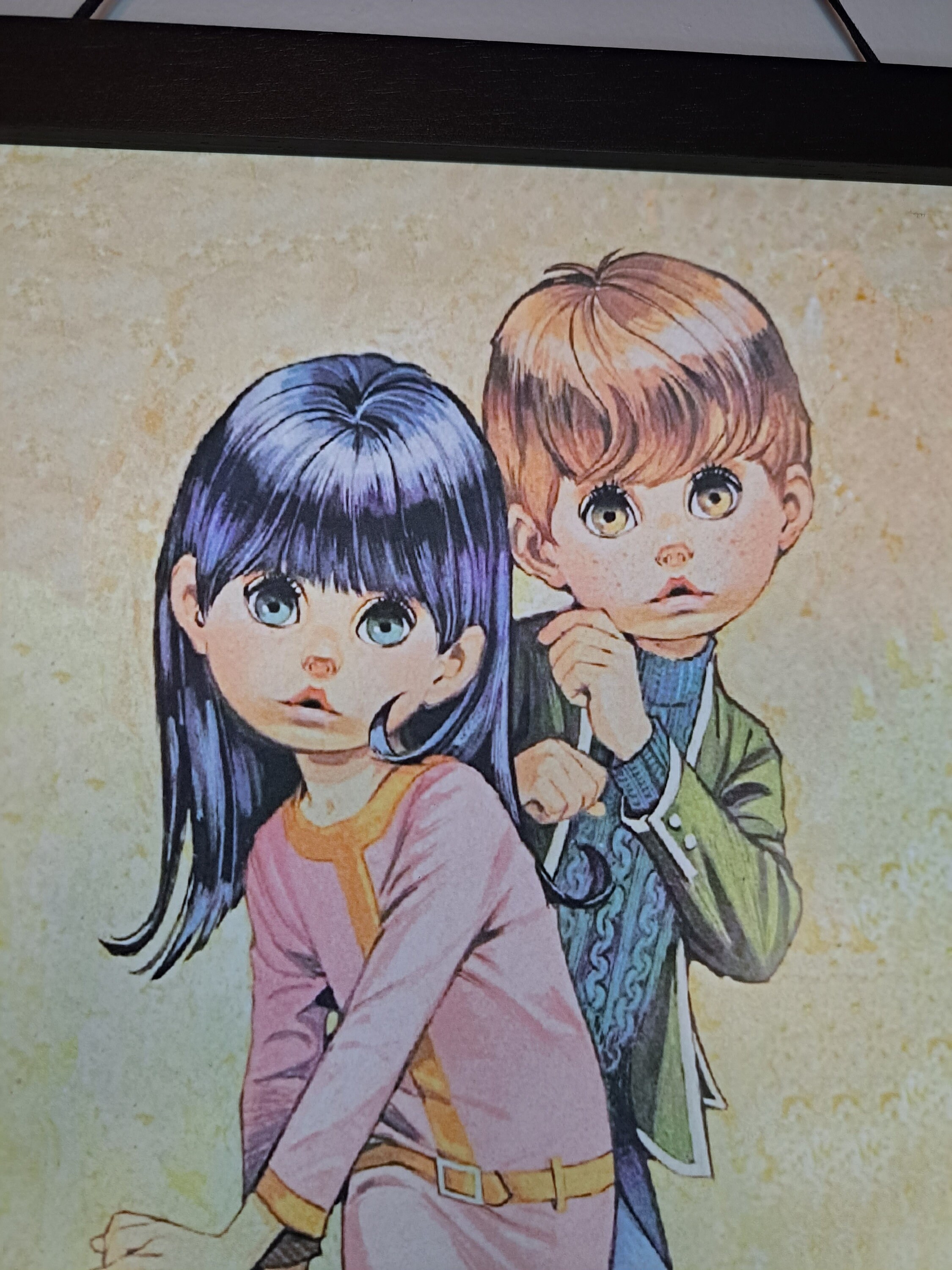 Lee Keane “Go-Go” Big Eyes　レトロ　1960年代 VINTAGE BIG EYES GO-GO KIDS EVE LITHO PRINT PICTURE1960