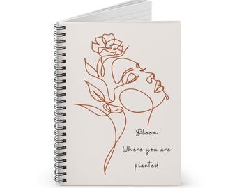 Preceptor gift, gratitude journal, Floral Notebook Bloom Where You Are Planted, Inspiration Journal, vision board journal, diary, cuaderno