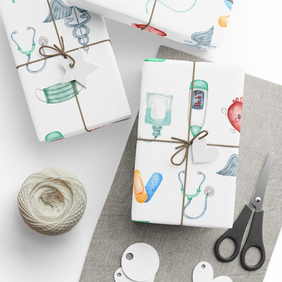 Medical Gift Wrapping Paper: Nurse gift wrap, Doctor wrapping paper, Graduation gifts