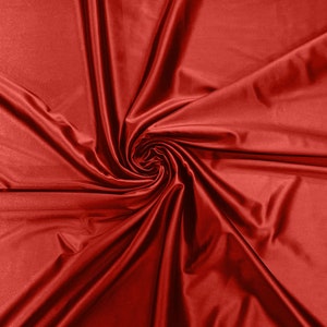 Heavy Shiny Satin Stretch Spandex Fabric/58 Inches Wide/Prom/Wedding/Cosplays - Red