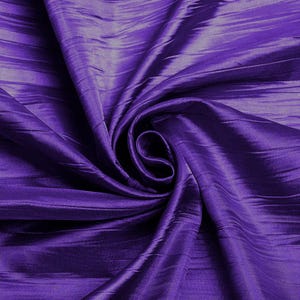 Crushed Taffeta Fabric - 54&quot; Width - Creased Clothing Decorations Crafts - Dark Purple