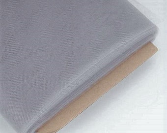 Silver - 54&quot; Wide by 40 Yards Long (120 Feet) Polyester Tulle Fabric Bolt, for Wedding and Decoration. Sold By The Roll.