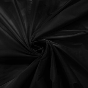 100% Polyester Imitation Silk Taffeta Fabric 55&quot; Wide/Costume/Dress/Cosplay/Wedding - Black