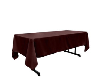 Mantel Rectangular de Popelina de Poliéster - Burdeos Oscuro.