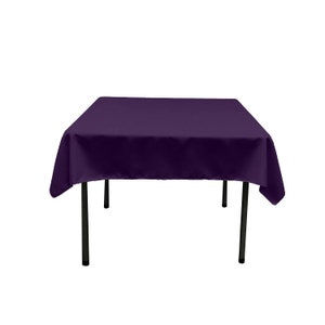 Square Polyester Poplin Table Overlay - Diamond. Choose Size Below - Plum.