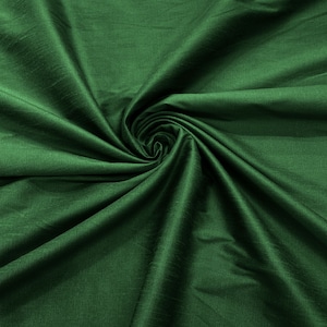 Hunter Green - Polyester Dupioni Faux Silk Fabric/ 55” Wide/Wedding Fabric/Home Decor.