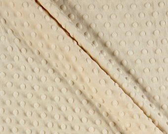 Elfenbein 100% Polyester Minky Dimple Dot Weicher Stoff SEW Craft. 155 cm breit Verkauft als Meterware.