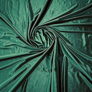 Hunter Green Shiny Milliskin-Tricot nylon spandex fabric 4 way stretch 58 inches wide-Prom- Sold by the yard.