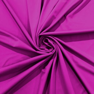 Nylon Spandex Stretch Dull Tricot Medium Weight Fabric for Apparel/4 Way Fabric/Swimwear/Activewear/Sportswear/Costume - Fuchsia.