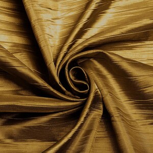 Crushed Taffeta Fabric - 54&quot; Width - Creased Clothing Decorations Crafts - Dark Gold