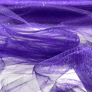 Sparkle tulle glitter fabric shimmer/ tulle glitter for dresses/ mesh glitter fabric/ costume fabric/ wholesale. PURPLE