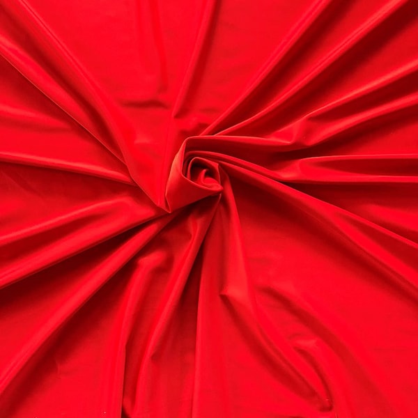 Red shiny Millikin-Tricot nylon spandex fabric 4 way stretch 58 inches wide-Prom- Sold by the yard.