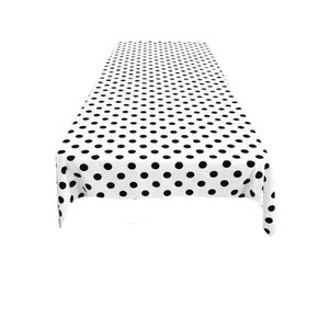 VIP TEXTILE INC, Nappe en polycoton à pois (point noir sur blanc. Choisissez la taille ci-dessous)