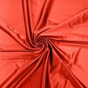 Heavy Shiny Satin Stretch Spandex Fabric/58 Inches Wide/Prom/Wedding/Cosplays - Tomato Red