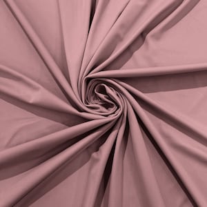 Milliskin Nylon Spandex Stretch Dull Tricot Medium Weight Fabric for Apparel/4 Way Fabric/Swimwear/Activewear/Sportswear/Costume -Dusty Rose