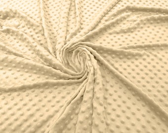 100% Polyester Minky Dimple Dot Weicher Stoff SEW Craft. Khaki