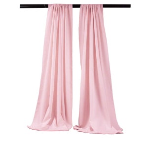 Light Pink - 2 Panels Backdrop Drape, All Sizes Available in Polyester Poplin, Party Supplies Curtains.