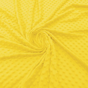 100% Polyester Minky Dimple Dot Soft Cuddle Fabric SEW Craft. 58&quot; Wide Sold by Yard. canary Yellow
