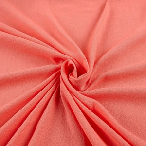Coral Cotton Gauze Fabric 100% Cotton 48/50&quot; inches Wide Crinkled Lightweight Sold by The Yard.