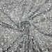 Sequins Flip Two Tone Floral Design on a Black Stretch Velvet, Sold by the Yard. Rose Gold/White