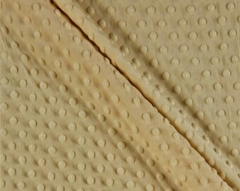 Beige 100% Polyester Minky Dimple Dot Soft Fabric SEW Craft. 155 cm breit Verkauft als Meterware.