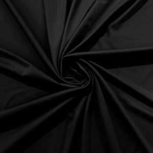 Nylon Spandex Stretch Dull Tricot Medium Weight Fabric for Apparel/4 Way Fabric/Swimwear/Activewear/Sportswear/Costume - Black.