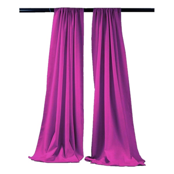 Magenta - 2 Panels Backdrop Drape, All Sizes Available in Polyester Poplin, Party Supplies Curtains.