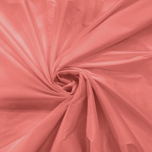 100% Polyester Imitation Silk Taffeta Fabric 55&quot; Wide/Costume/Dress/Cosplay/Wedding - Coral
