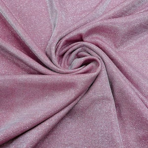 Stretch glitter shimmer 58” wide-Glimmer-Sparkling Fabric-Prom-Nightgown-Sold by the yard - Pink.