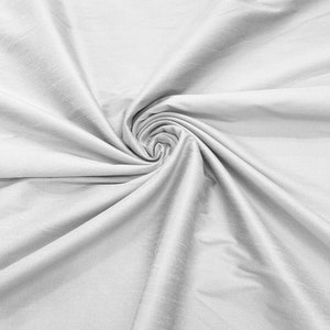 White - Polyester Dupioni Faux Silk Fabric/ 55” Wide/Wedding Fabric/Home Decor.