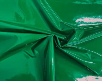 Emerald Green - Spandex Shiny Vinyl Fabric (Latex Stretch) - Sold By The Yard