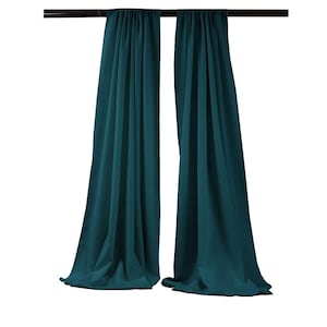Dark Teal - 2 Panels Backdrop Drape, All Sizes Available in Polyester Poplin, Party Supplies Curtains.