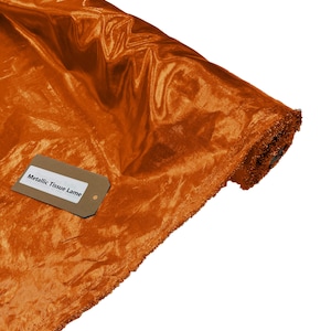Metallic Shiny Light Weight Tissue Lame Fabric/Sewing Craft Wedding Party Draping Supplies/Banners - Orange