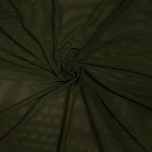 Olive - Solid Stretch Power Mesh Fabric Nylon Spandex. 58/60&quot; Wide, Sold By The Yard.