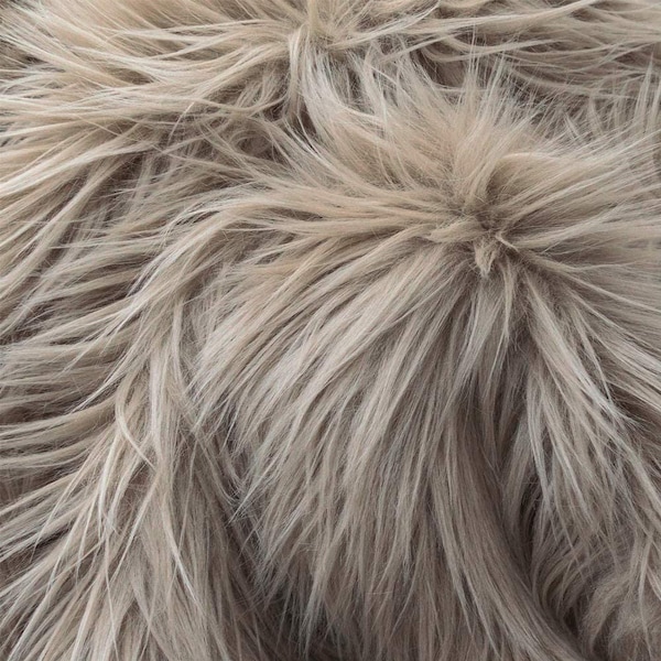 Latte Shaggy Faux Fur Fabric by the Yard