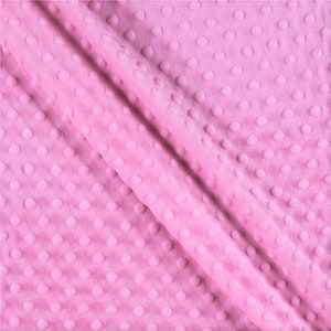 Pink 100% Polyester Minky Dimple Dot Weicher Kuschelstoff SEW Craft. 155 cm breit Verkauft als Meterware.