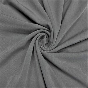 Gray ITY Fabric Polyester Knit Jersey 2 Way Stretch Spandex. 58/59&quot; Wide Sold By The Yard.