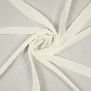 Ivory - 100% Polyester Soft Light Weight, Sheer, See Through Chiffon Fabric. 58/60" Wide, Sold By The
