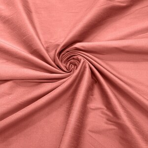 Coral - Polyester Dupioni Faux Silk Fabric/ 55” Wide/Wedding Fabric/Home Decor.