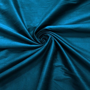 Dark Teal - Polyester Dupioni Faux Silk Fabric/ 55” Wide/Wedding Fabric/Home Decor.