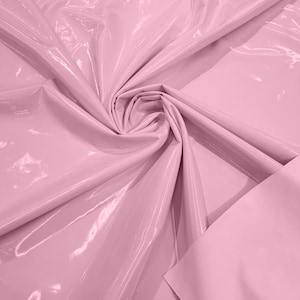 Pink - Spandex Shiny Vinyl Fabric (Latex Stretch) - Sold By The Yard