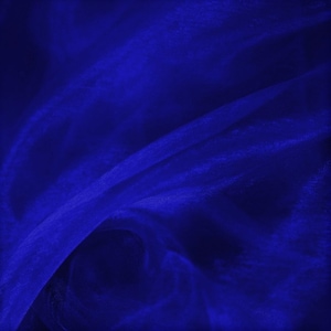 Dark Royal Blue - 100% Polyester Soft Light Weight, Sheer, See Through Crystal Organza Fabric. 58/60&quot; Wide, Sold By The Yard.