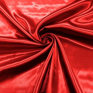 Shiny Charmeuse Satin Fabric for Wedding Dress/Crafts Costumes/58” Wide /Silky Satin - Red