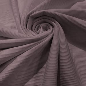 Heavy Weight 380GSM Stretch Rib Knit Fabric Polyester Spandex (by The Yard) - Could Gray