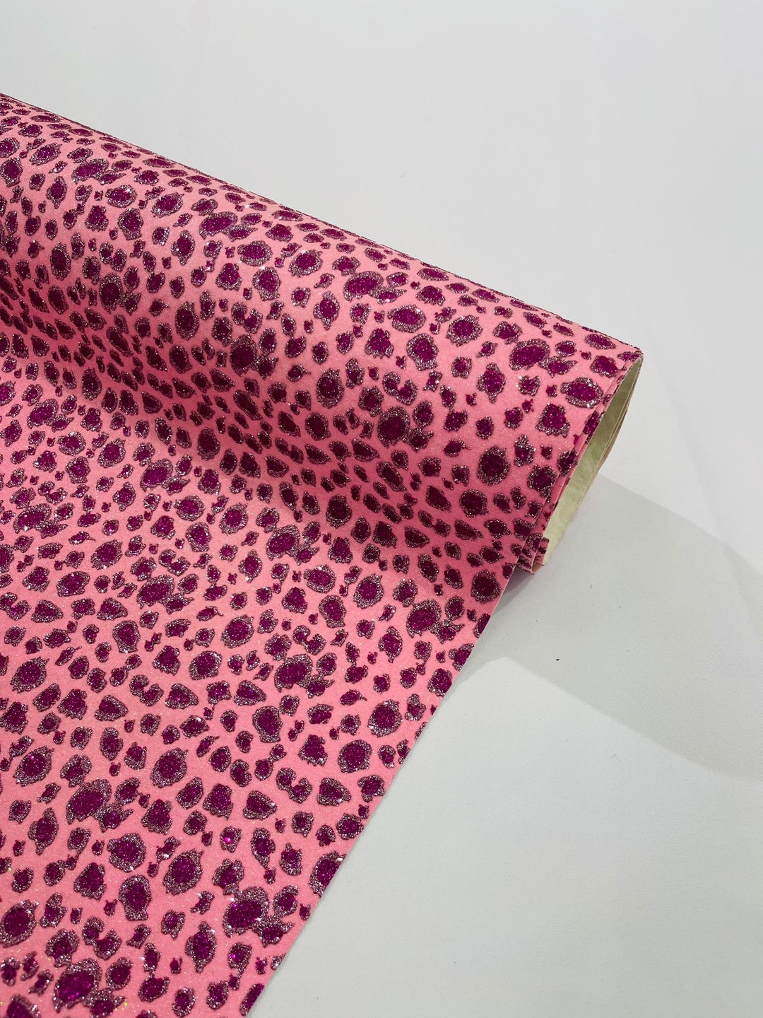 Leopard Backing Leopard/ Chita Glitter/sparkle Craft Upholstery on A Canvas Backing ...